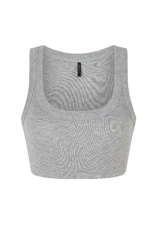 Rib Crop Grey