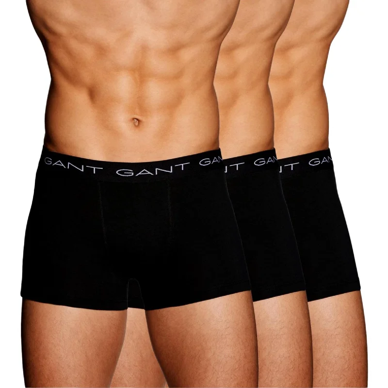 Gant 3 Pack Stretch Cotton Trunks - Black